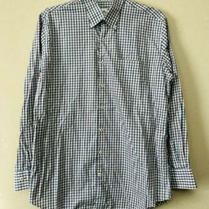 Peter Millar Long Sleeve Button Down Red Blue Plai